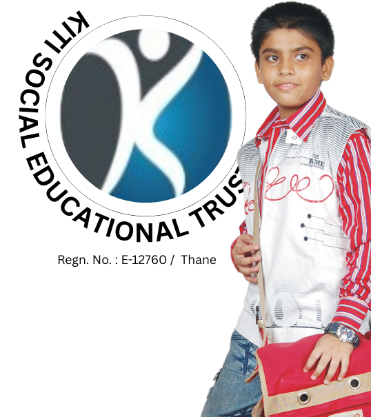 Child with School Bag Promoting Education – KITI Social Educational Trust Logo Integrated